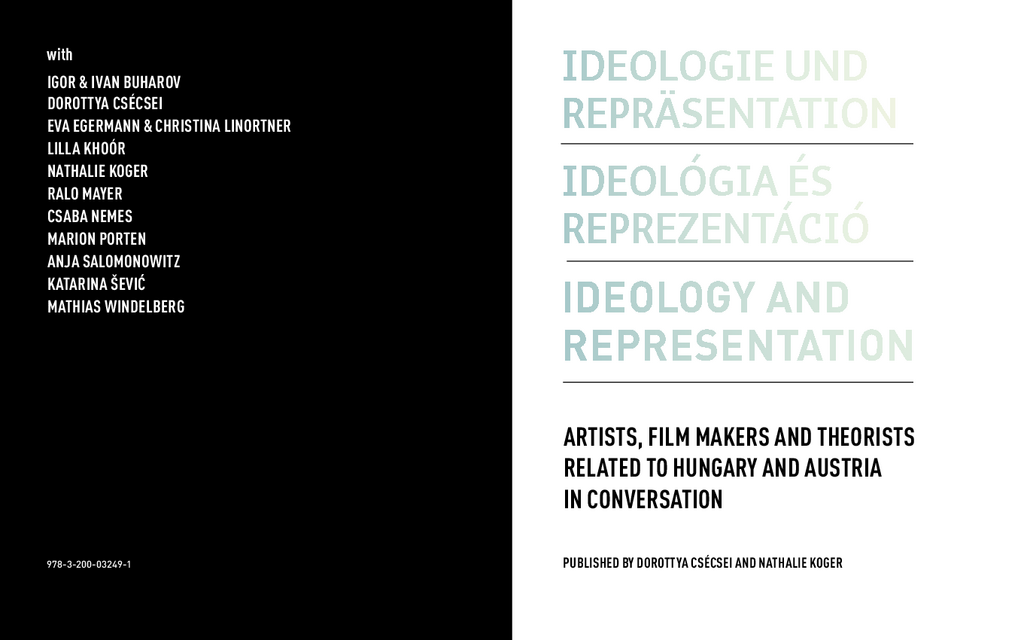 Dorottya Csécsei & Nathale Koger, “IDEOLOGIE UND REPRÄSENTATION / IDEOLÓGIA ÉS REPREZENTÁCIÓ / IDEOLOGY AND REPRESENTATION”, Cover @ Bildrecht, Vienna 2025.