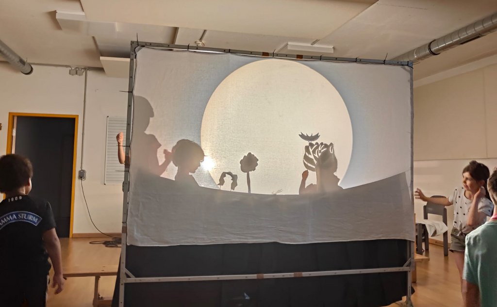 Nathalie Koger, “With the Magic of Light and Shadow”, installation view, KinderKunstHochschule Steiermark, 2024 @Bildrecht, Vienna 2024.